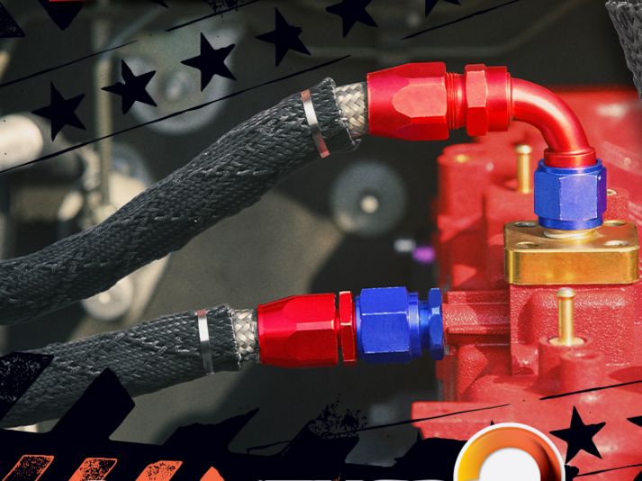 Braided hose protection on high-pressure lines with anodized fittings